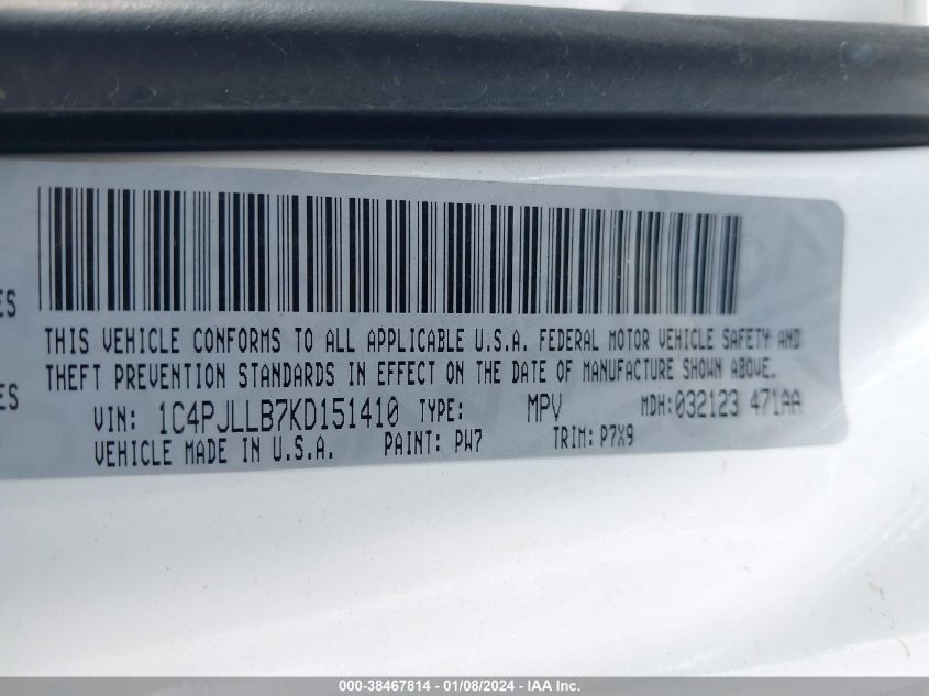 2019 JEEP CHEROKEE LATITUDE PLUS - 1C4PJLLB7KD151410