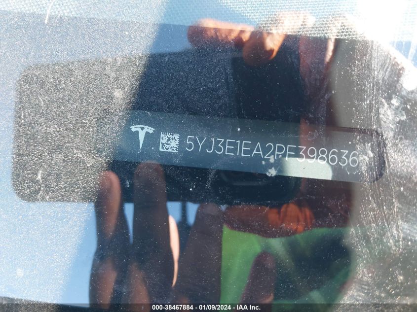 2023 TESLA MODEL 3 - 5YJ3E1EA2PF398636