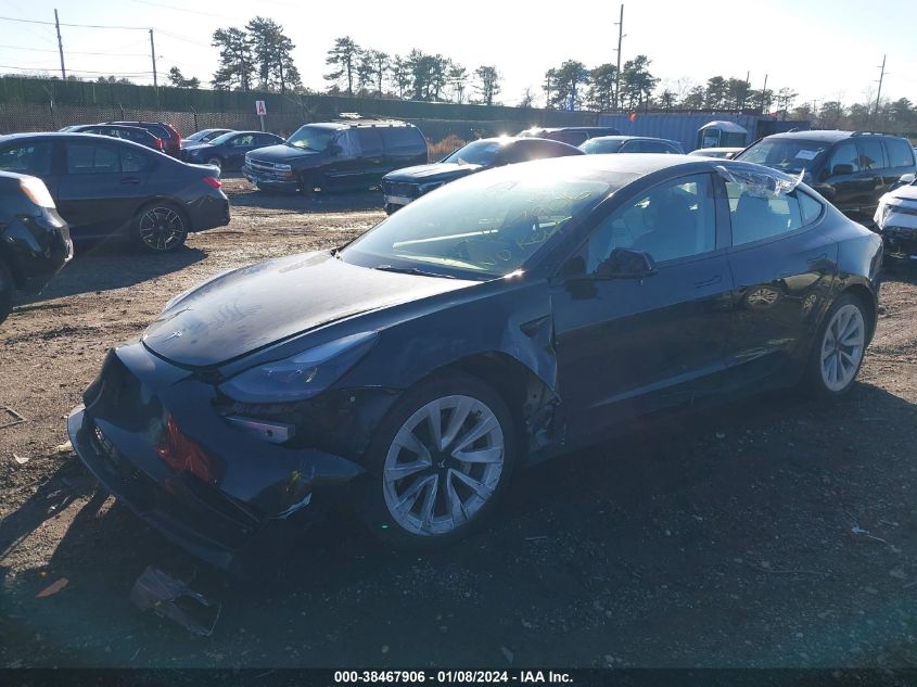 5YJ3E1EA8NF371695 | 2022 TESLA MODEL 3