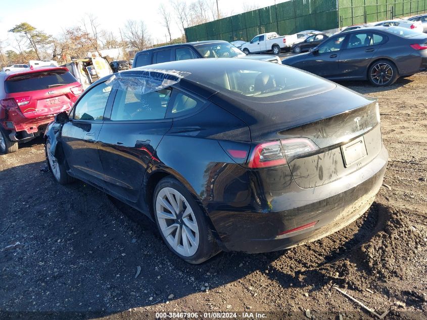 5YJ3E1EA8NF371695 | 2022 TESLA MODEL 3