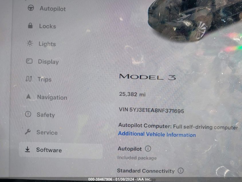 5YJ3E1EA8NF371695 | 2022 TESLA MODEL 3