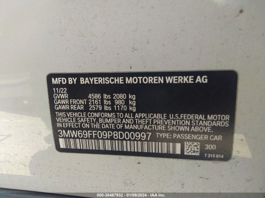 2023 BMW 330I - 3MW69FF09P8D00997