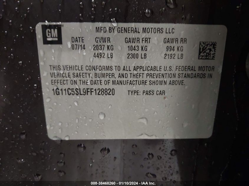 2015 CHEVROLET MALIBU 1LT - 1G11C5SL9FF128820