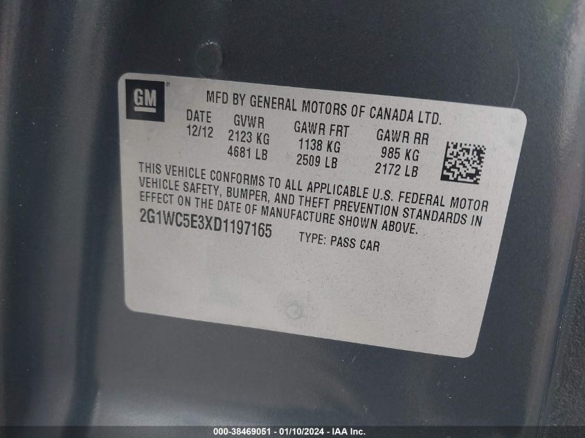 2013 CHEVROLET IMPALA LTZ - 2G1WC5E3XD1197165