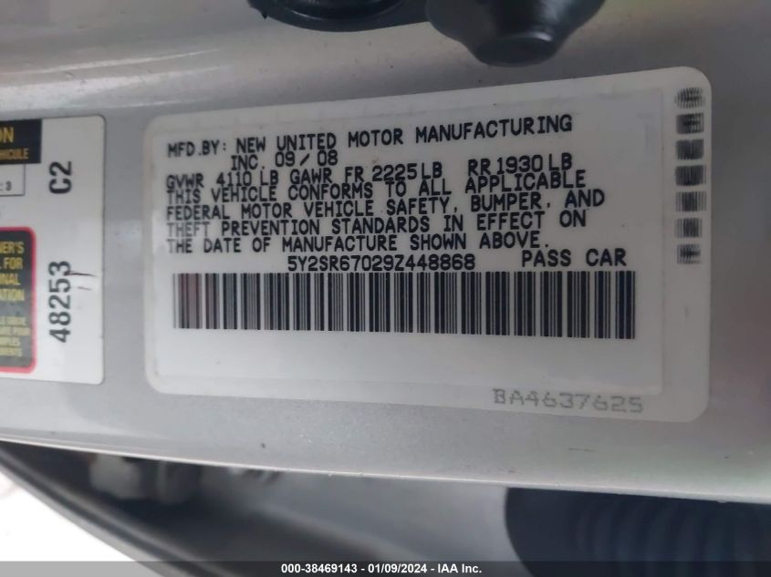 5Y2SR67029Z448868 | 2009 PONTIAC VIBE