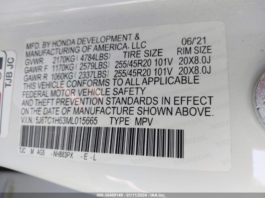 2021 ACURA RDX A-SPEC - 5J8TC1H63ML015665