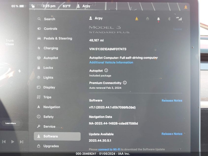 2021 TESLA MODEL 3 STANDARD RANGE PLUS REAR-WHEEL DRIVE - 5YJ3E1EA9MF017473