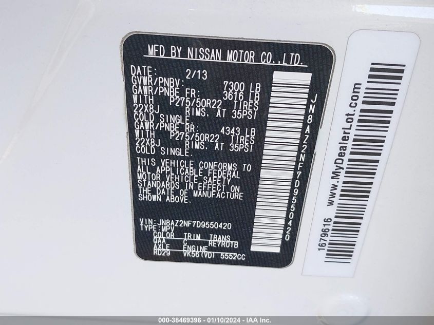 2013 INFINITI QX56 - JN8AZ2NF7D9550420