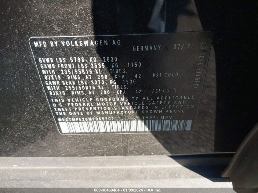 2021 VOLKSWAGEN ID.4 PRO S WVGTMPE26MP055307