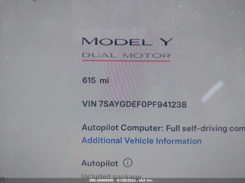 2023 TESLA MODEL Y - 7SAYGDEFOPF941238