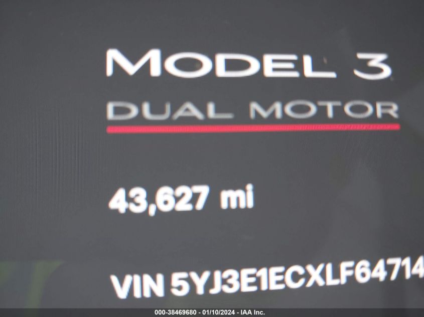 2020 TESLA MODEL 3 PERFORMANCE DUAL MOTOR ALL-WHEEL DRIVE - 5YJ3E1ECXLF647146