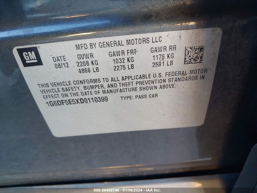 2013 CADILLAC CTS LUXURY COLLECTION - 1G6DF5E5XD0110399