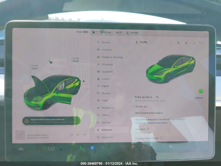 2021 TESLA MODEL 3 STANDARD RANGE PLUS REAR-WHEEL DRIVE - 5YJ3E1EA5MF018443