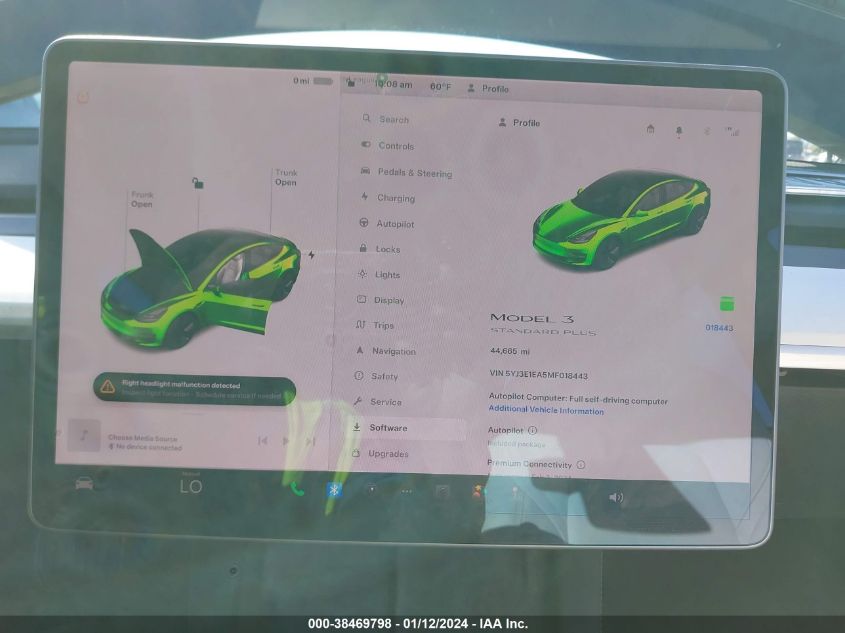 2021 TESLA MODEL 3 STANDARD RANGE PLUS REAR-WHEEL DRIVE - 5YJ3E1EA5MF018443