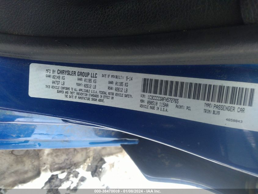 2015 CHRYSLER 200 C - 1C3CCCCG0FN572765