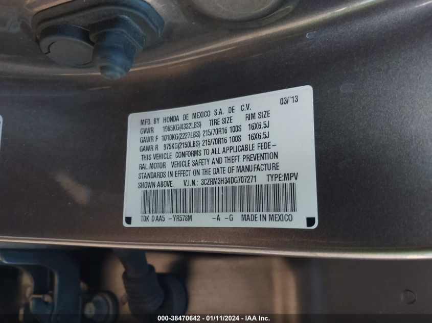 2013 HONDA CR-V LX - 3CZRM3H34DG707271