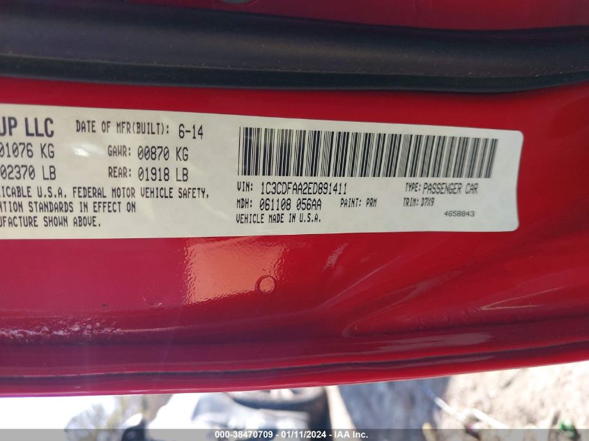 2014 DODGE DART SE - 1C3CDFAA2ED891411