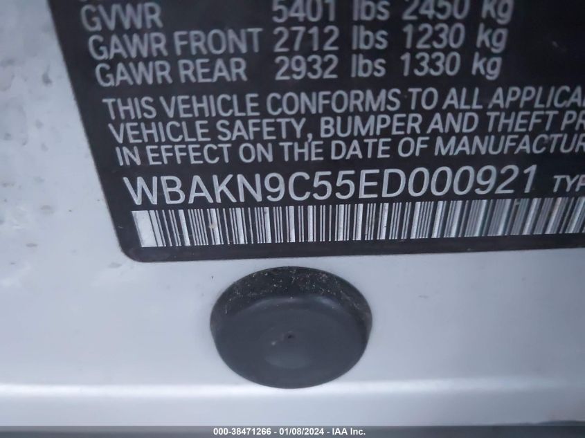2014 BMW 550I - WBAKN9C55ED000921