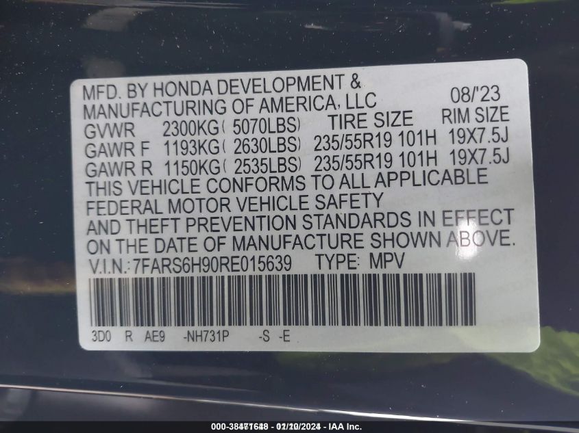 2024 HONDA CR-V HYBRID SPORT TOURING - 7FARS6H90RE015639