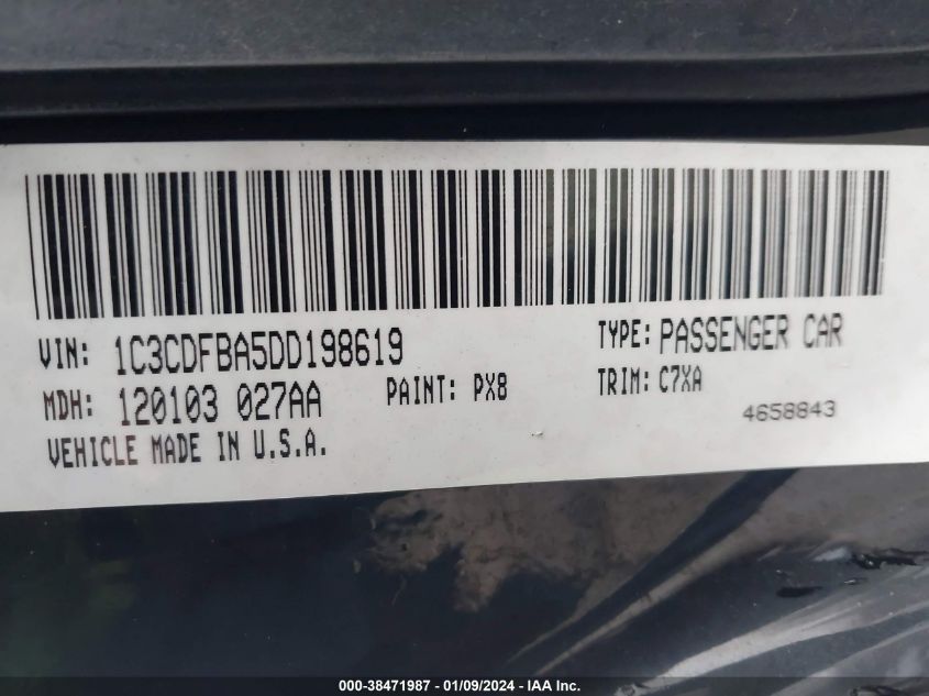 2013 DODGE DART SXT - 1C3CDFBA5DD198619