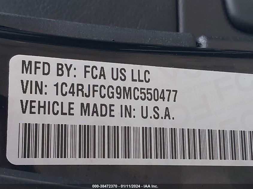 2021 JEEP GRAND CHEROKEE OVERLAND - 1C4RJFCG9MC550477