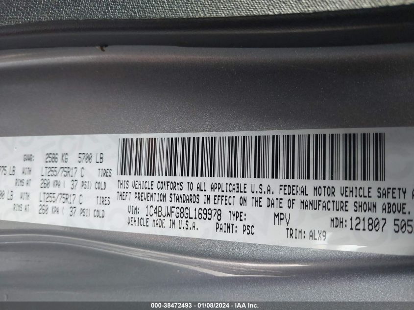 2016 JEEP WRANGLER UNLIMITED RUBICON - 1C4BJWFG8GL169978