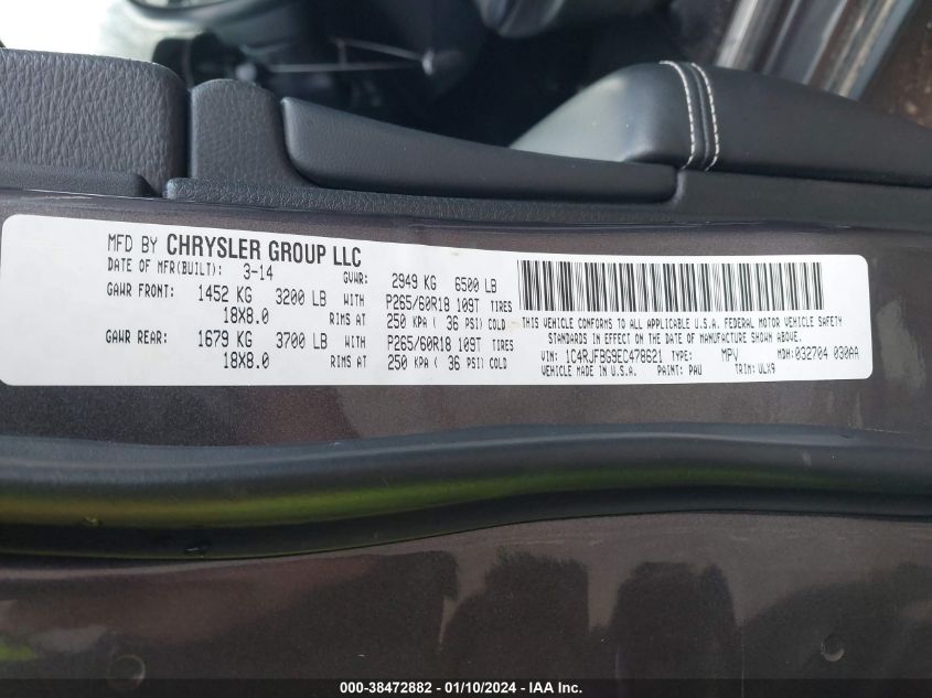 2014 JEEP GRAND CHEROKEE LIMITED - 1C4RJFBG9EC478621