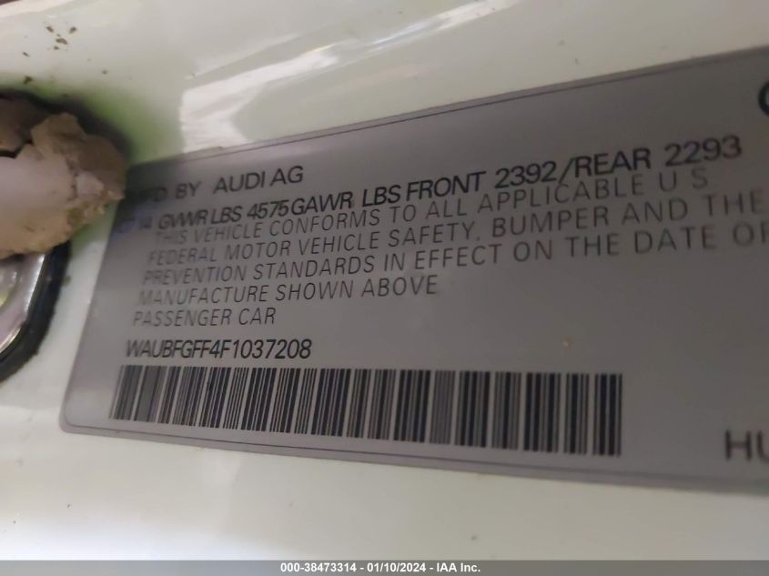 2015 AUDI A3 PREMIUM - WAUBFGFF4F1037208