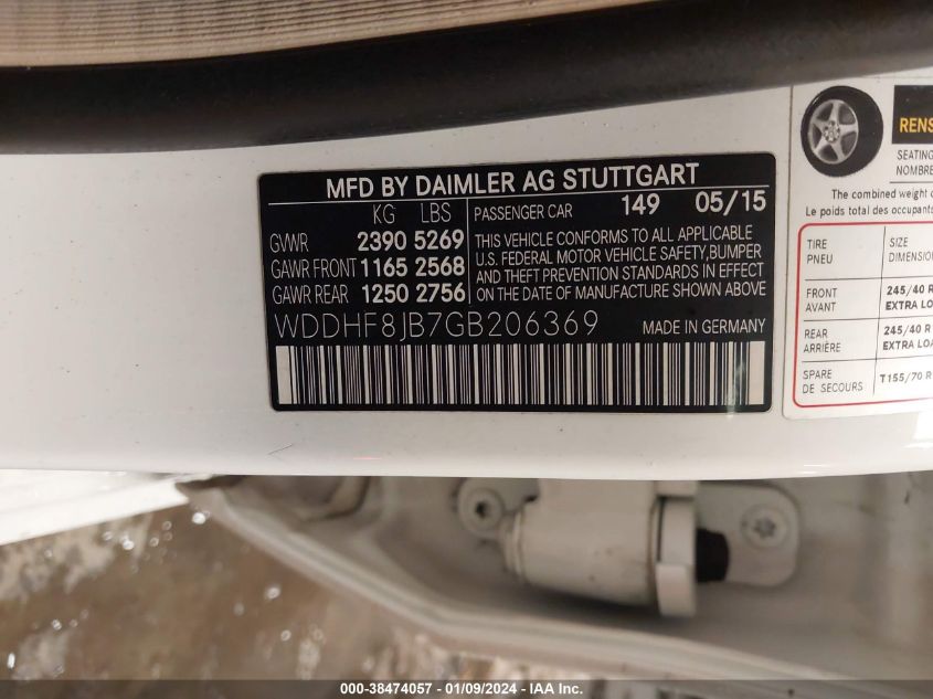 2016 MERCEDES-BENZ E 350 4MATIC - WDDHF8JB7GB206369