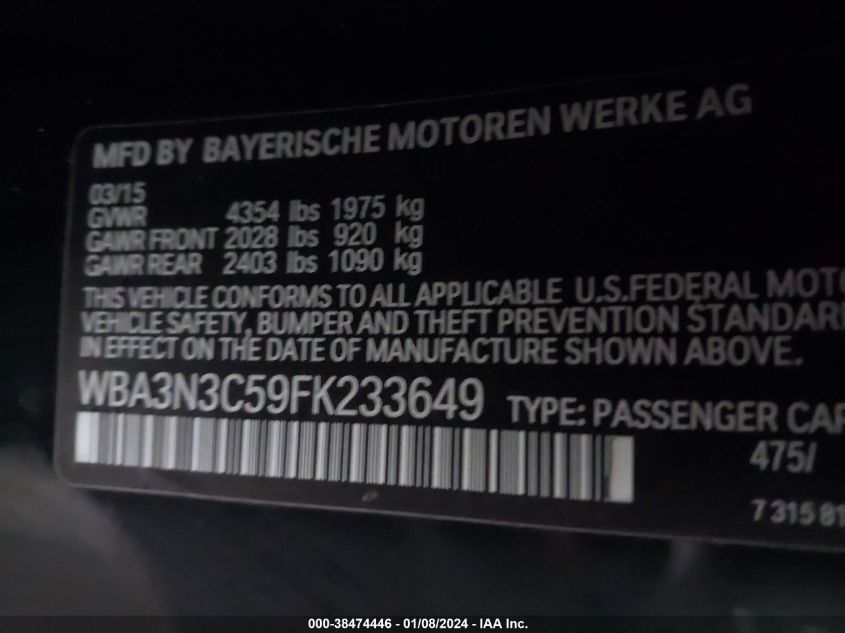 2015 BMW 428I - WBA3N3C59FK233649