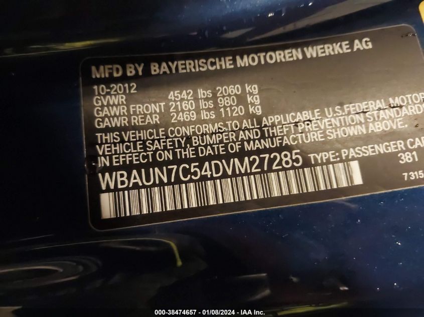 2013 BMW 135I - WBAUN7C54DVM27285