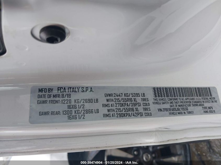 2018 RAM PROMASTER CITY TRADESMAN - ZFBERFAB9J6L70556