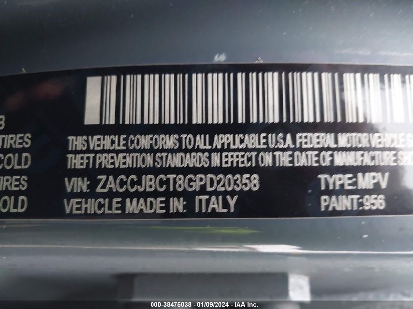 2016 JEEP RENEGADE TRAILHAWK - ZACCJBCT8GPD20358