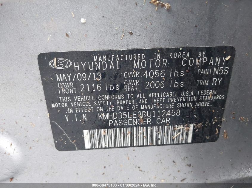 2013 HYUNDAI ELANTRA GT - KMHD35LE3DU112458