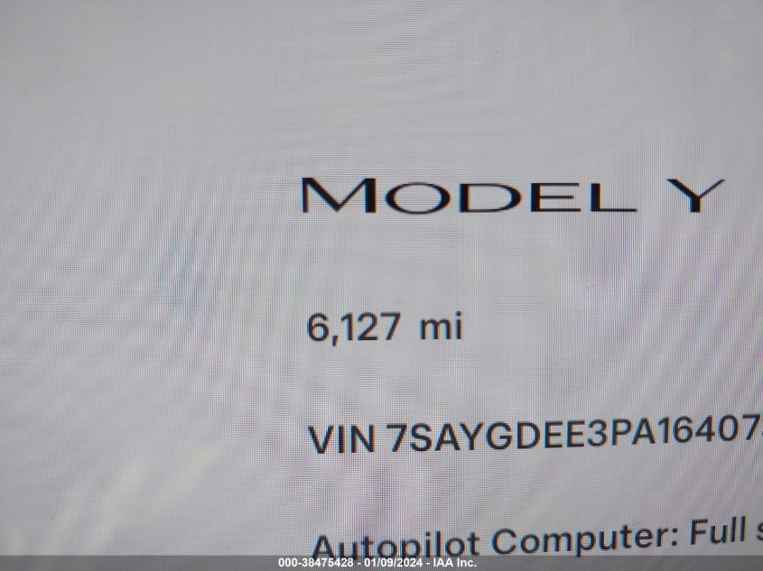 2023 TESLA MODEL Y AWD/LONG RANGE DUAL MOTOR ALL-WHEEL DRIVE - 7SAYGDEE3PA164073