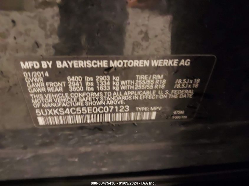 2014 BMW X5 XDRIVE35D - 5UXKS4C55E0C07123