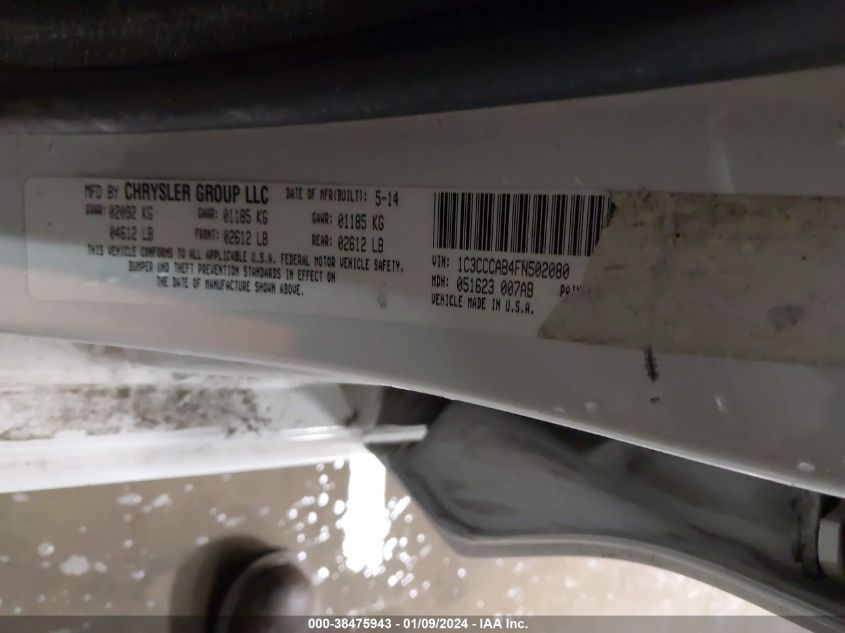 2015 CHRYSLER 200 LIMITED - 1C3CCCAB4FN502080
