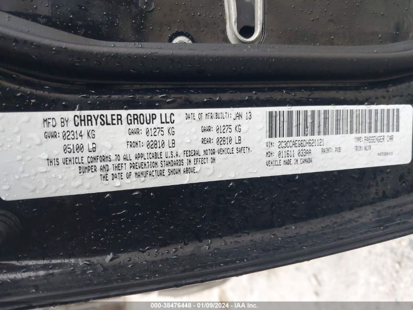 2013 CHRYSLER 300C - 2C3CCAEG6DH621121