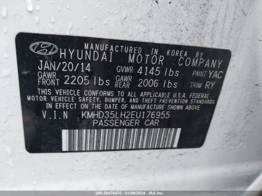 2014 HYUNDAI ELANTRA GT - KMHD35LH2EU176955