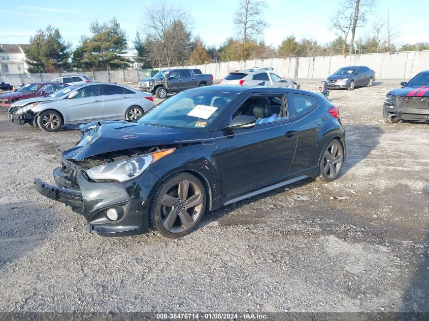 2013 HYUNDAI VELOSTER TURBO W/BLACK - KMHTC6AE9DU106880
