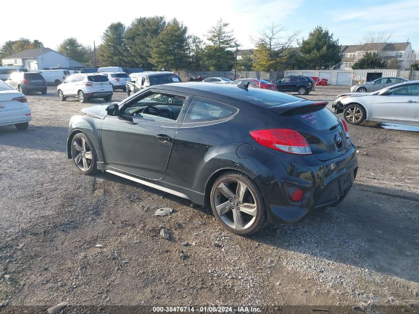 2013 HYUNDAI VELOSTER TURBO W/BLACK - KMHTC6AE9DU106880