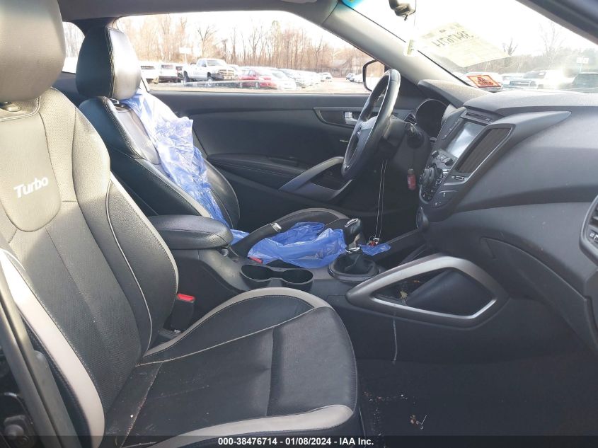 2013 HYUNDAI VELOSTER TURBO W/BLACK - KMHTC6AE9DU106880