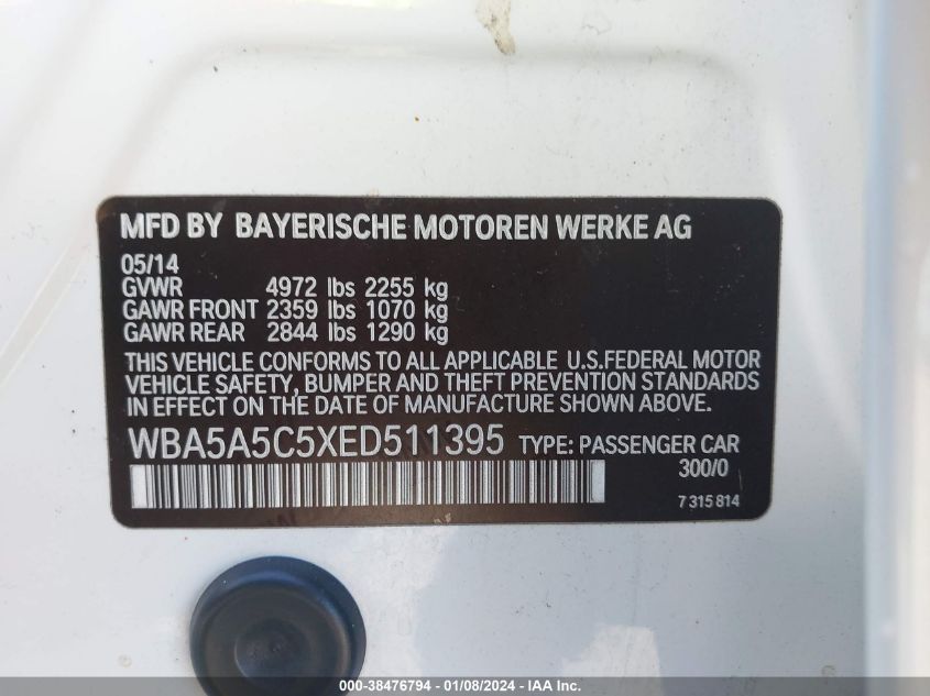 2014 BMW 528I - WBA5A5C5XED511395