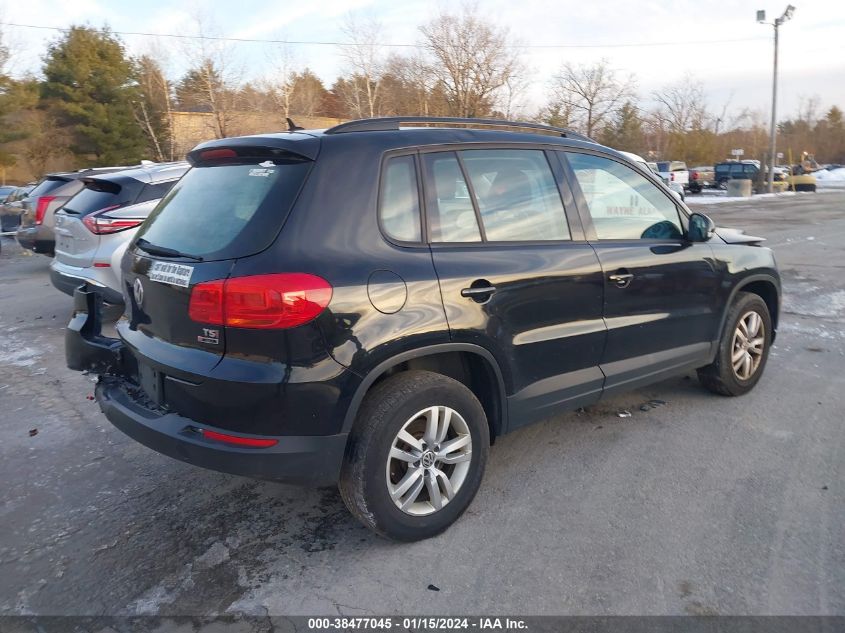 2016 VOLKSWAGEN TIGUAN S - WVGBV7AX5GW601048