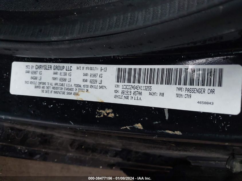 2014 DODGE AVENGER SE - 1C3CDZAG4EN113255