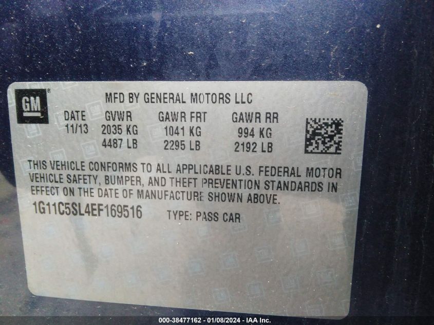2014 CHEVROLET MALIBU 1LT - 1G11C5SL4EF169516