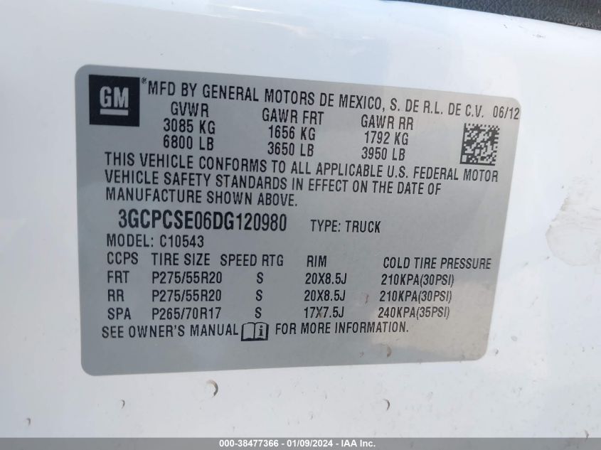 2013 CHEVROLET SILVERADO 1500 C1500 LT - 3GCPCSE06DG120980
