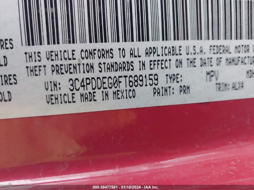 2015 DODGE JOURNEY R/T - 3C4PDDEG0FT689159