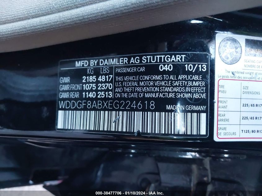 2014 MERCEDES-BENZ C 300 LUXURY 4MATIC/SPORT 4MATIC - WDDGF8ABXEG224618