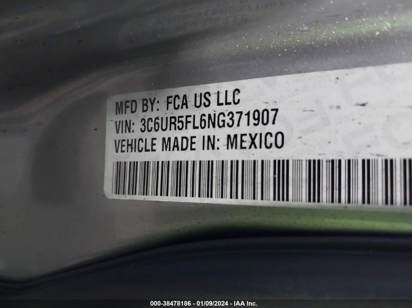 2022 RAM 2500 LARAMIE - 3C6UR5FL6NG371907